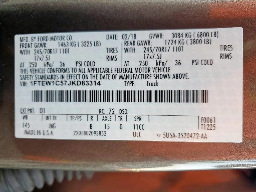 2018 FORD F150 SUPERCREW  