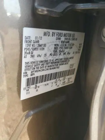 2012 FORD EDGE LIMITED  