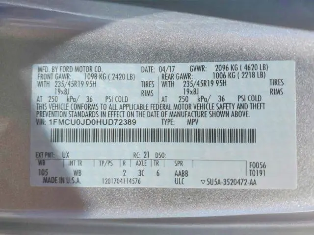 2017 FORD ESCAPE TITANIUM  