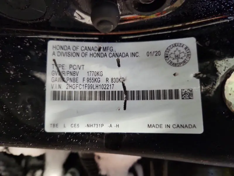 2020 HONDA CIVIC TOURING  