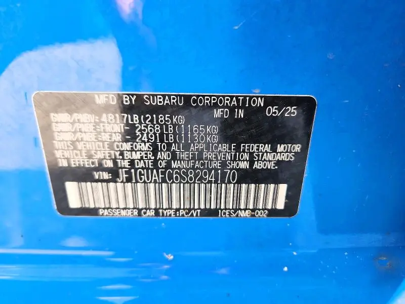 2025 SUBARU IMPREZA SPORT  
