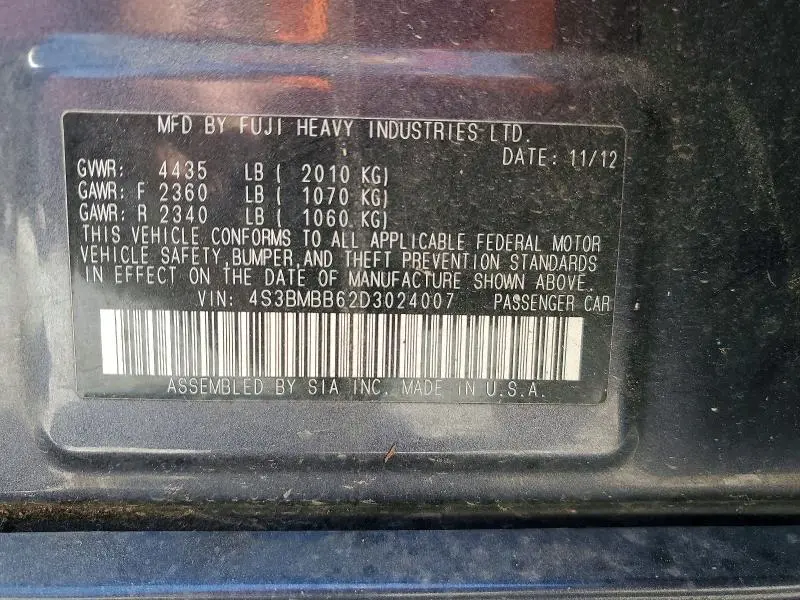2013 SUBARU LEGACY 2.5I PREMIUM  