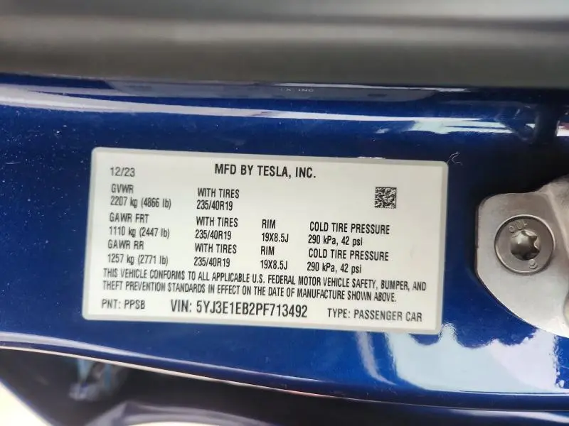 2023 TESLA MODEL 3   