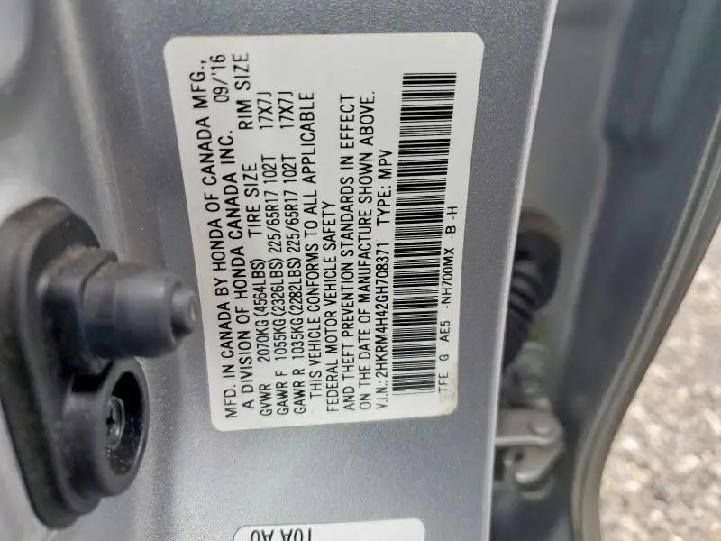 2016 HONDA CR-V SE  