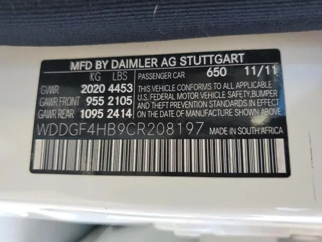 2012 MERCEDES-BENZ C 250