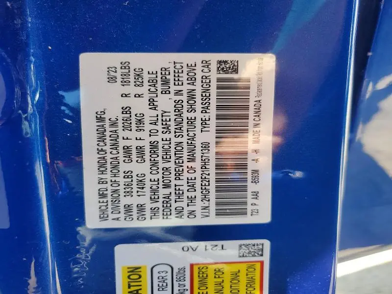 2023 HONDA CIVIC LX  