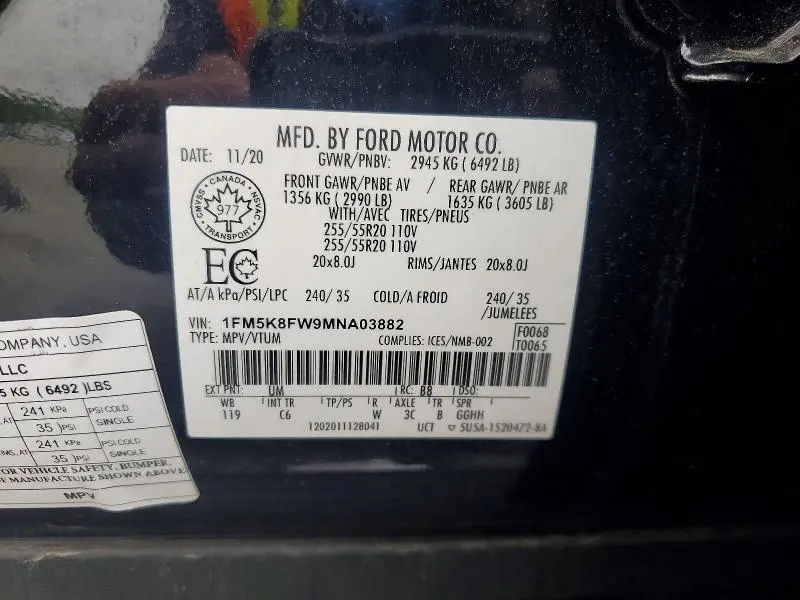2021 FORD EXPLORER LIMITED  