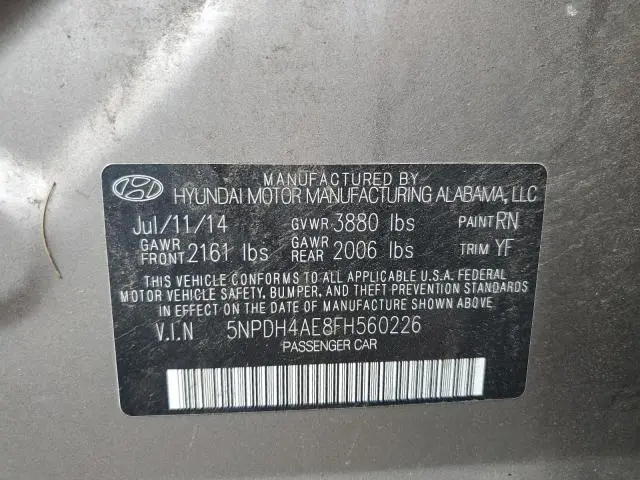 2015 HYUNDAI ELANTRA SE  