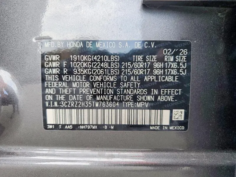 2026 HONDA HR-V LX  