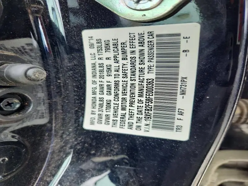 2015 HONDA CIVIC LX  