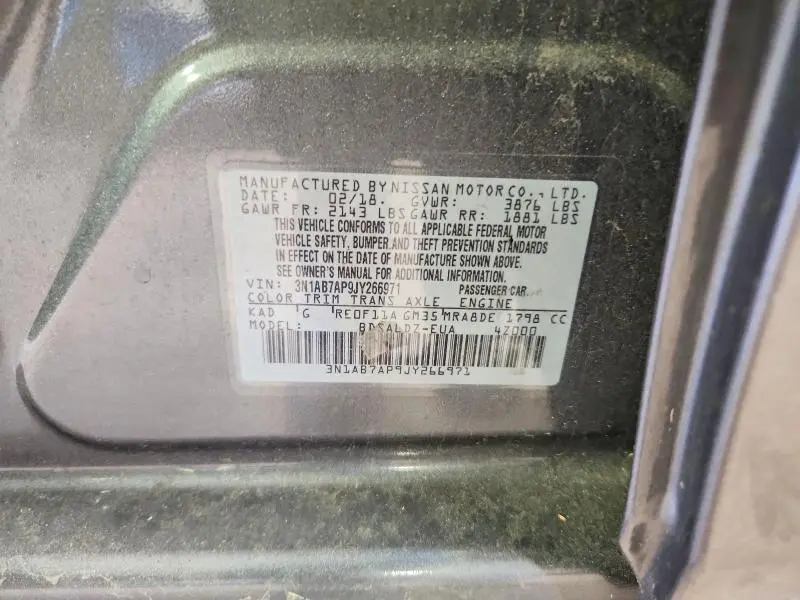 2018 NISSAN SENTRA SV  
