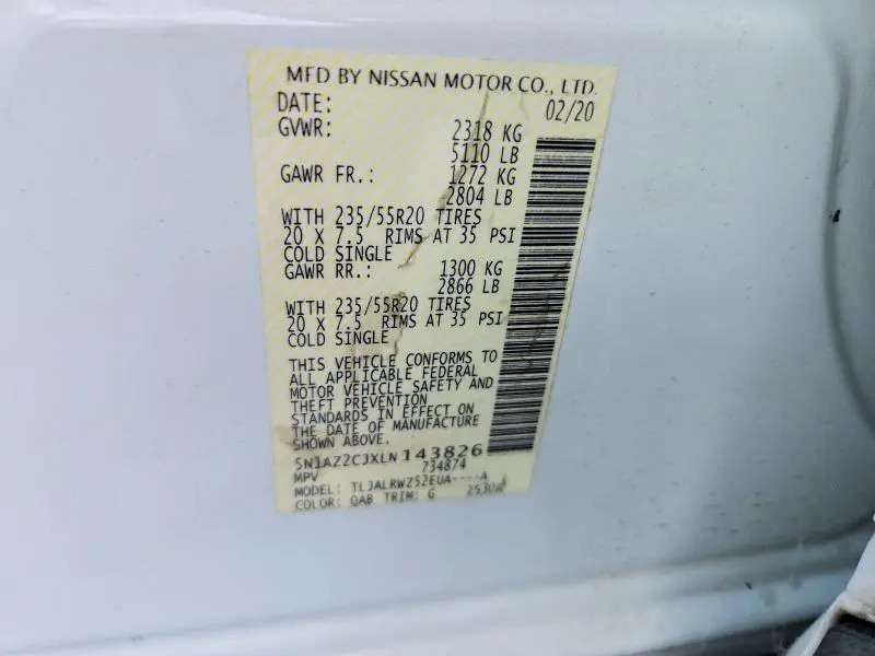 2020 NISSAN MURANO SL  