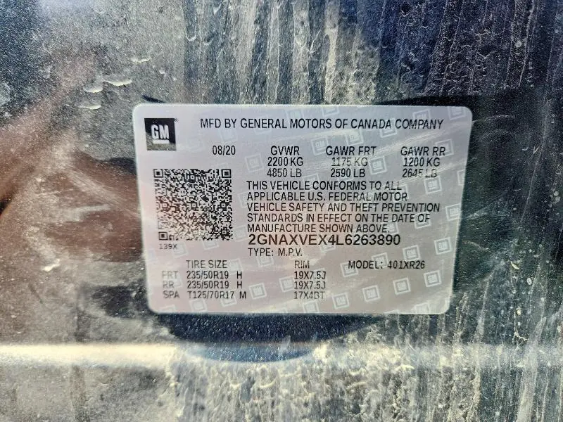 2020 CHEVROLET EQUINOX LT  