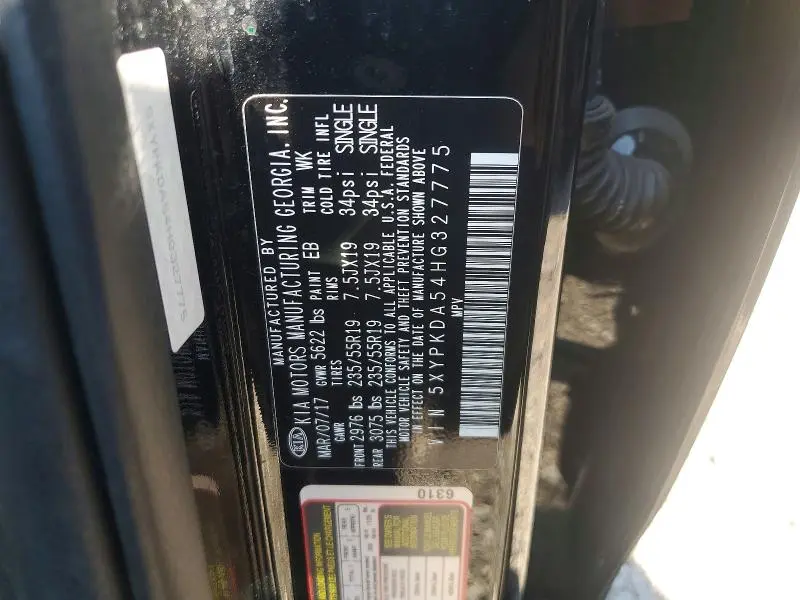 2017 KIA SORENTO SX LIMITED V6  
