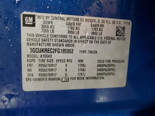 2015 CHEVROLET SILVERADO K1500 LT  
