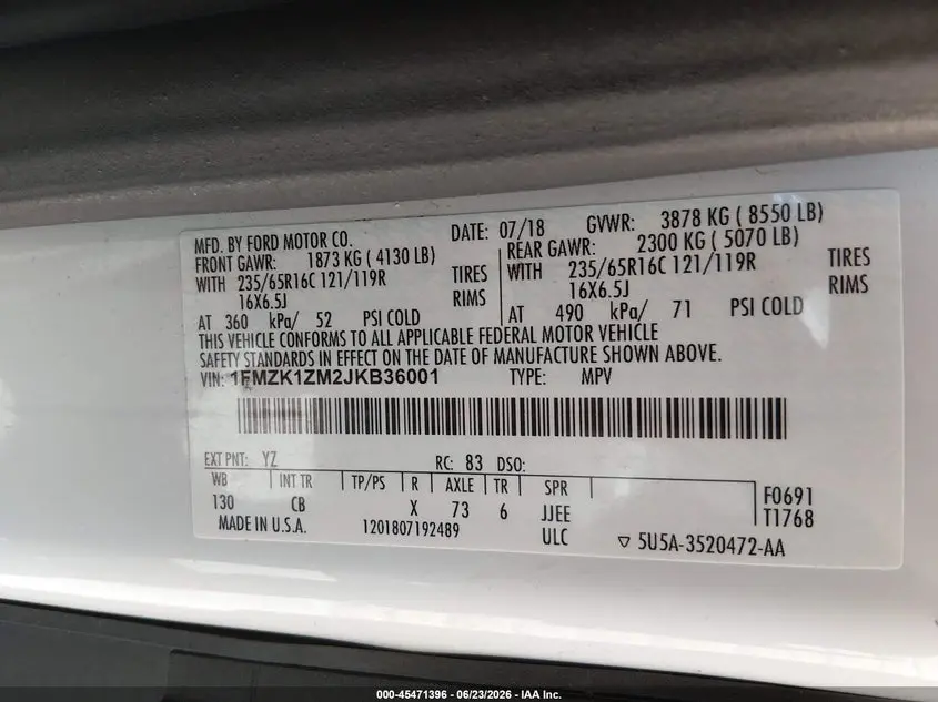 2018 FORD TRANSIT-150 XL/XLT