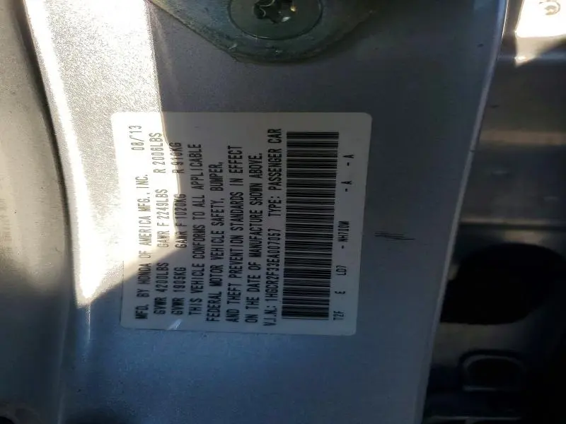 2014 HONDA ACCORD LX  