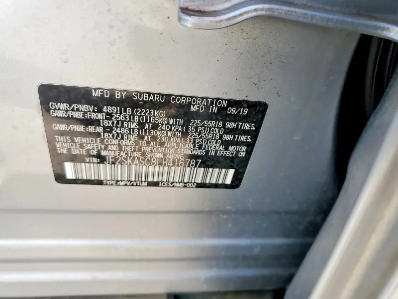 2020 SUBARU FORESTER LIMITED  