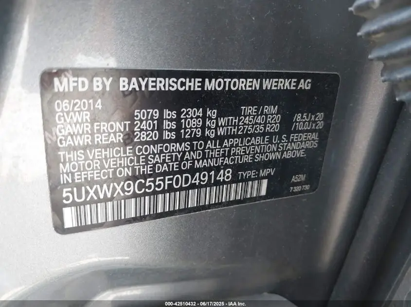 2015 BMW X3 XDRIVE28I