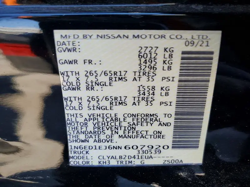 2022 NISSAN FRONTIER SV  