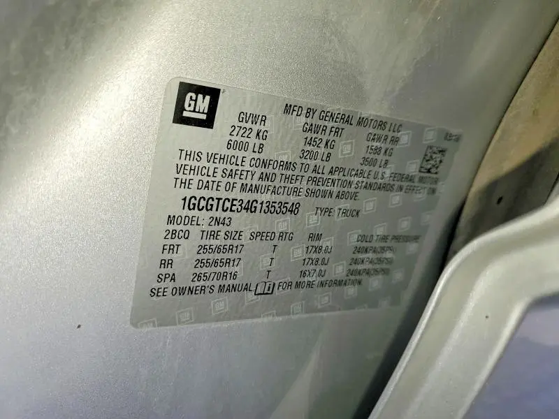 2016 CHEVROLET COLORADO LT  