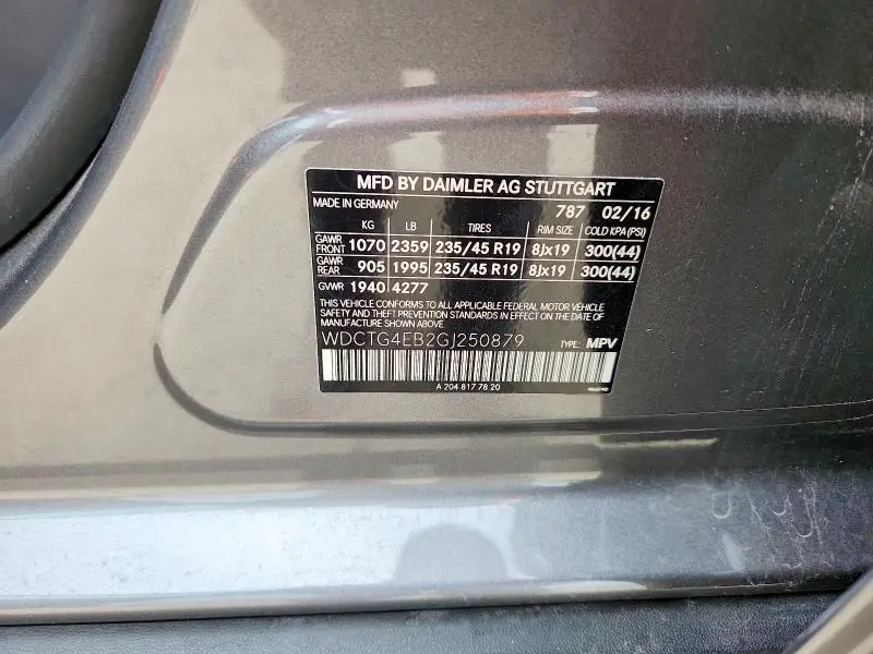2016 MERCEDES-BENZ GLA 250  