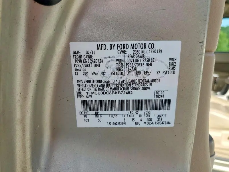 2011 FORD ESCAPE XLT  