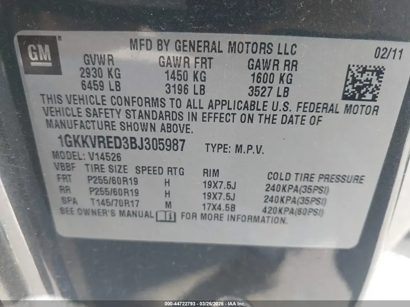 2011 GMC ACADIA SLT-1