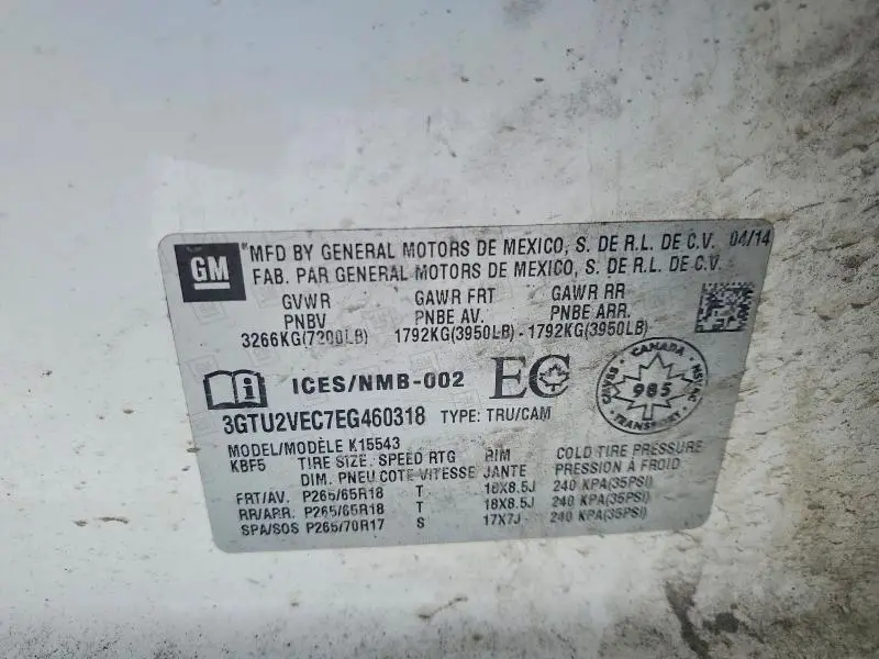 2014 GMC SIERRA K1500 SLT  