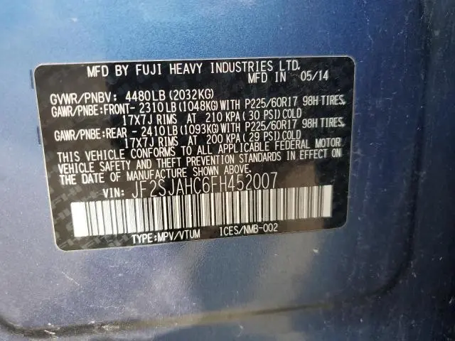 2015 SUBARU FORESTER 2.5I LIMITED  