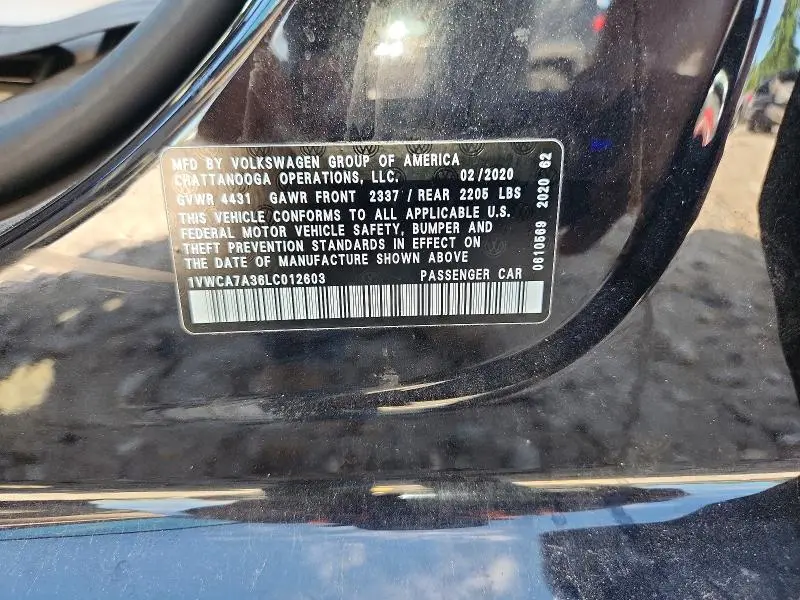 2020 VOLKSWAGEN PASSAT SEL  