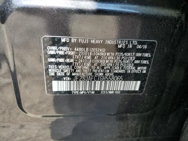 2016 SUBARU FORESTER 2.5I PREMIUM  