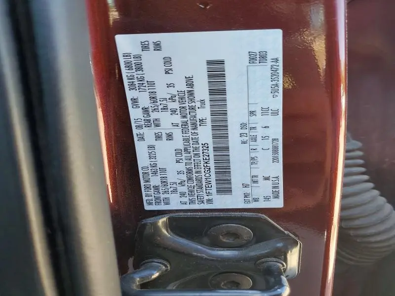 2015 FORD F150 SUPERCREW  