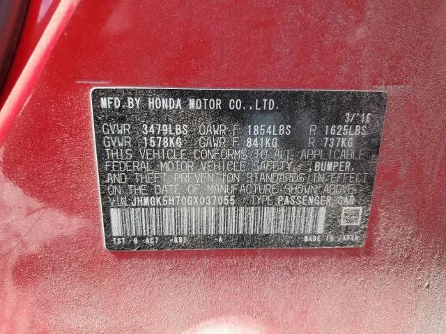 2016 HONDA FIT EX