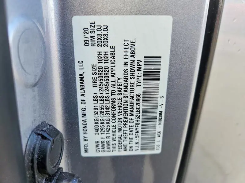 2020 HONDA PASSPORT EXL  