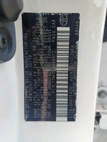 2020 TOYOTA CAMRY LE  