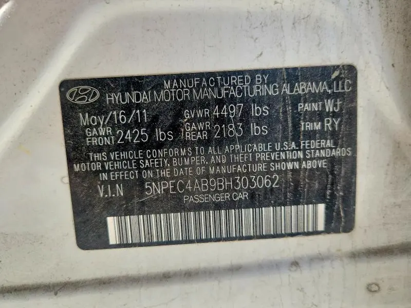 2011 HYUNDAI SONATA   