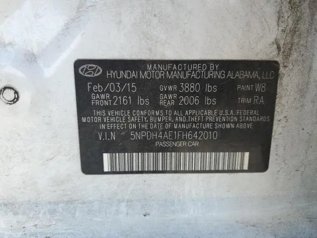 2015 HYUNDAI ELANTRA SE  