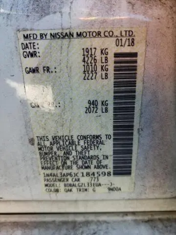 2018 NISSAN ALTIMA 2.5  