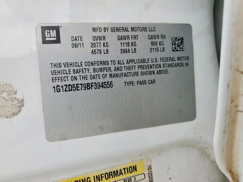 2011 CHEVROLET MALIBU 2LT  
