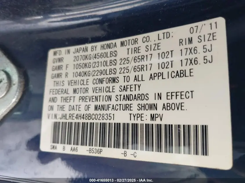 2011 HONDA CR-V SE