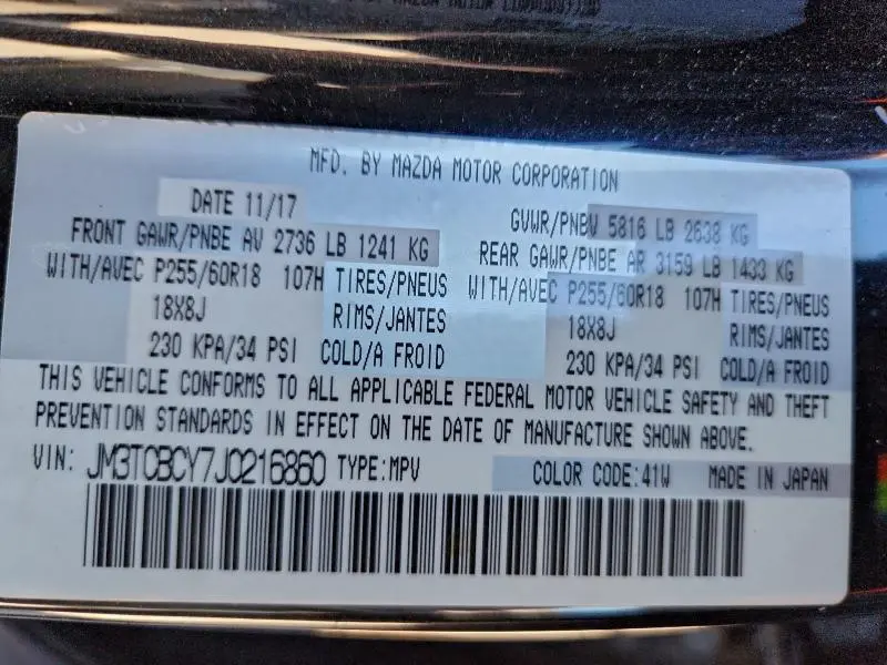 2018 MAZDA CX-9 TOURING  