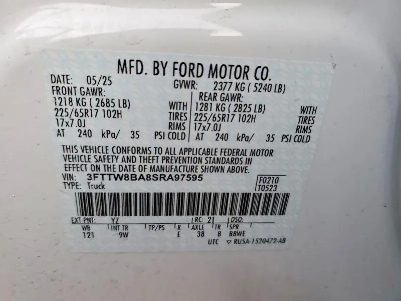 2025 FORD MAVERICK XL  