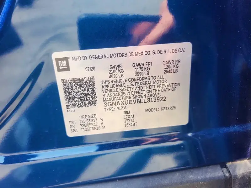 2020 CHEVROLET EQUINOX LT  