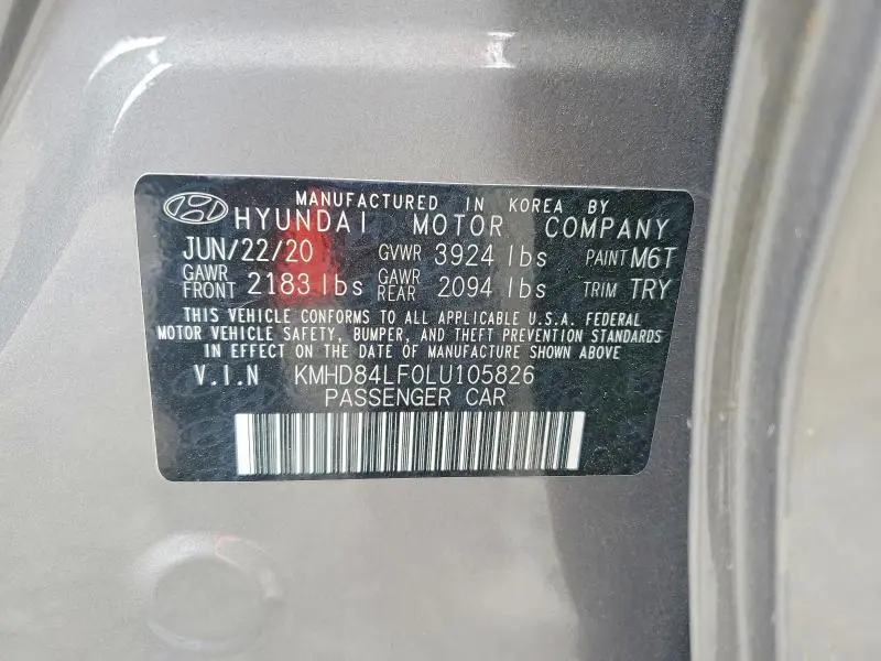 2020 HYUNDAI ELANTRA SEL  