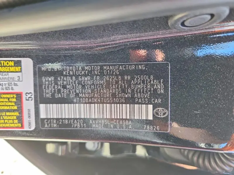 2026 TOYOTA CAMRY NIGHTSHADE  