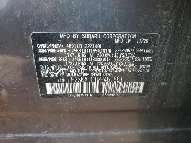 2021 SUBARU FORESTER   