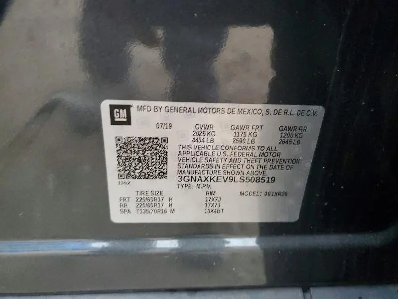 2020 CHEVROLET EQUINOX LT  