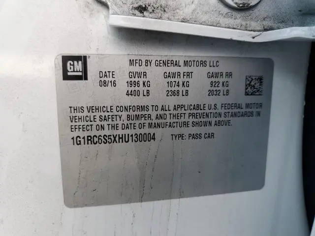 2017 CHEVROLET VOLT LT  