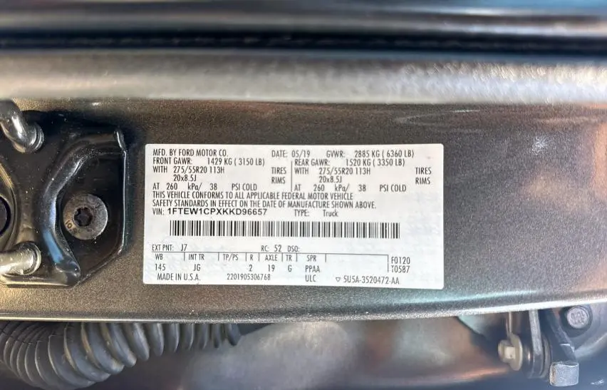 2019 FORD F150 SUPERCREW  